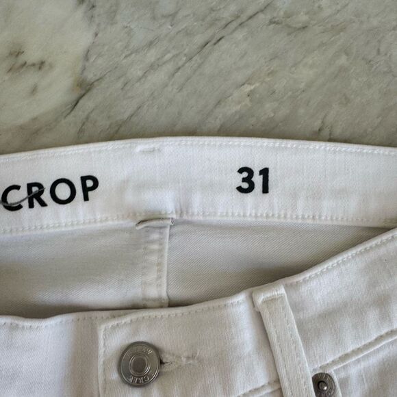 J. Crew 9" demi-boot crop jean in white wash raw hem size 31 - Picture 7 of 13